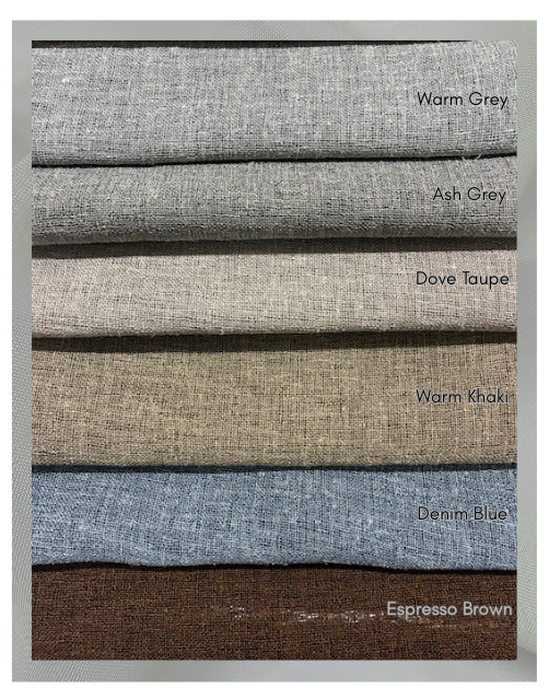 Iris Linen Sheer Curtain Fabric - Grayscale