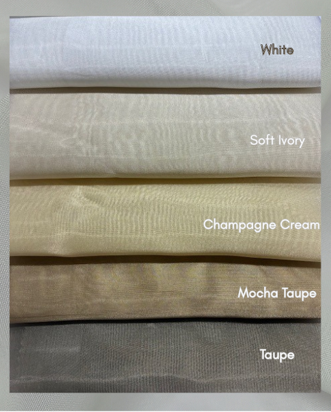 Sheer Organza Heavy Fabric For Curtains - Neutrals and Beiges.