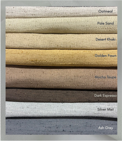 Tusser- Natural Khadi Look Structure Fabric for Curtains - Blues
