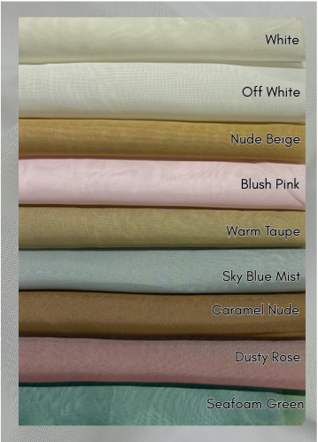 Sheer Voile Curtain Fabric - Blues & Greens