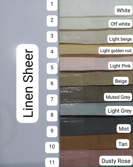 Sheer Linen Curtain Fabric - Soft & Muted Pastels
