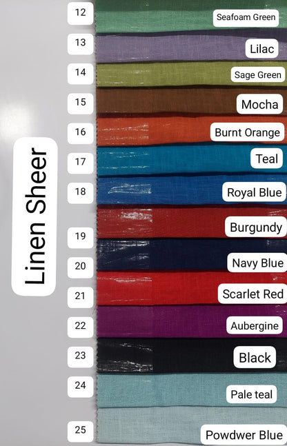 Sheer Linen Curtain Fabric - Soft & Muted Pastels