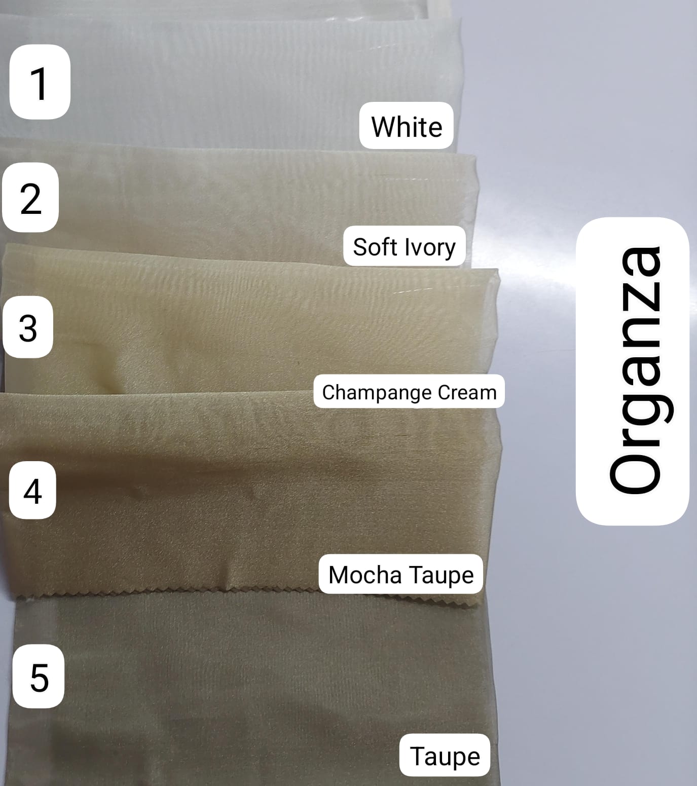 Sheer Organza Heavy Fabric For Curtains - Neutrals and Beiges.